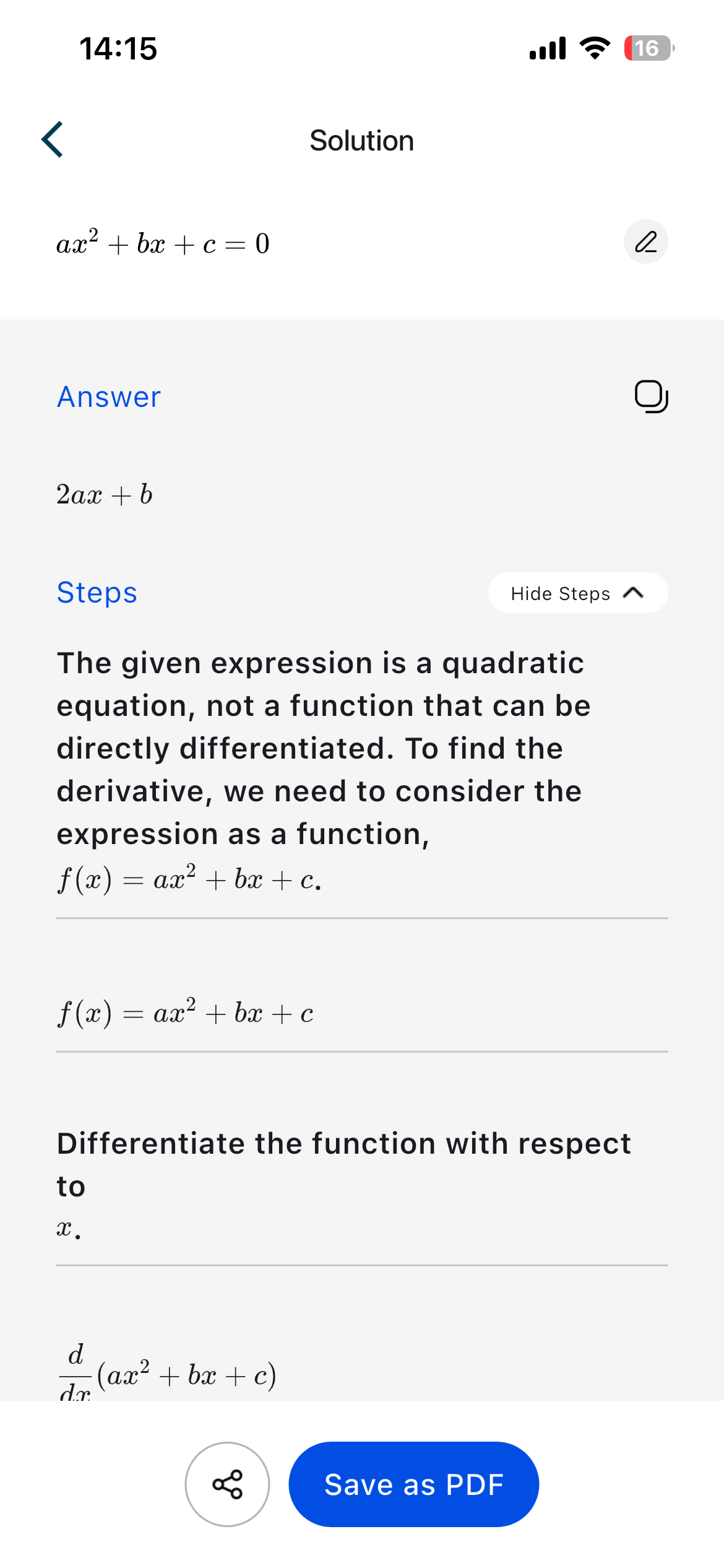 Derivative Calculator Screenshot 5